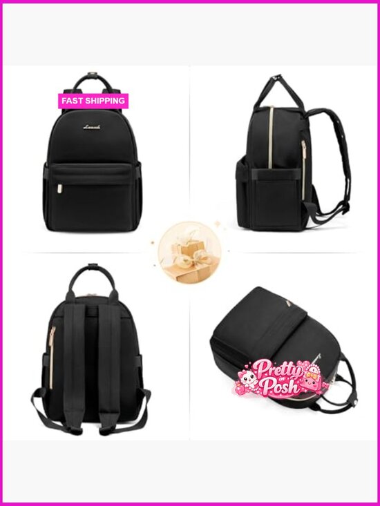 Mini Backpack Purse for Women, Lightweight Nylon Daypack with Multiple Pockets